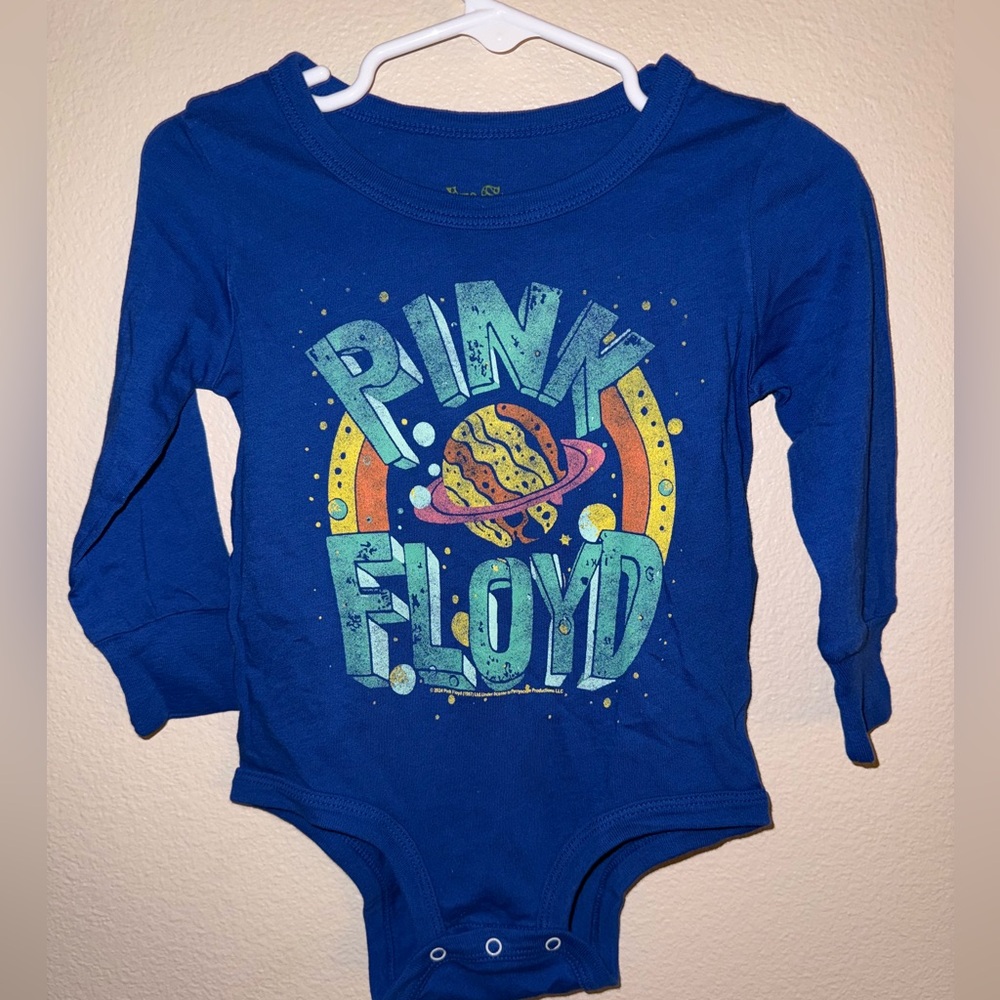Rowdy Sprout Bright Blue NWOT‎ Pink Floyd Infant Baby Long Sleeve Onesie